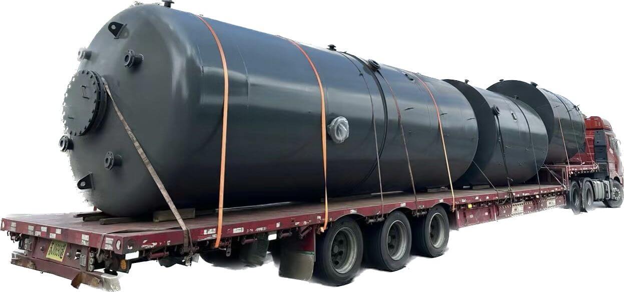 Steel lined PE acid alkali waste liquid storage tanks (5)
