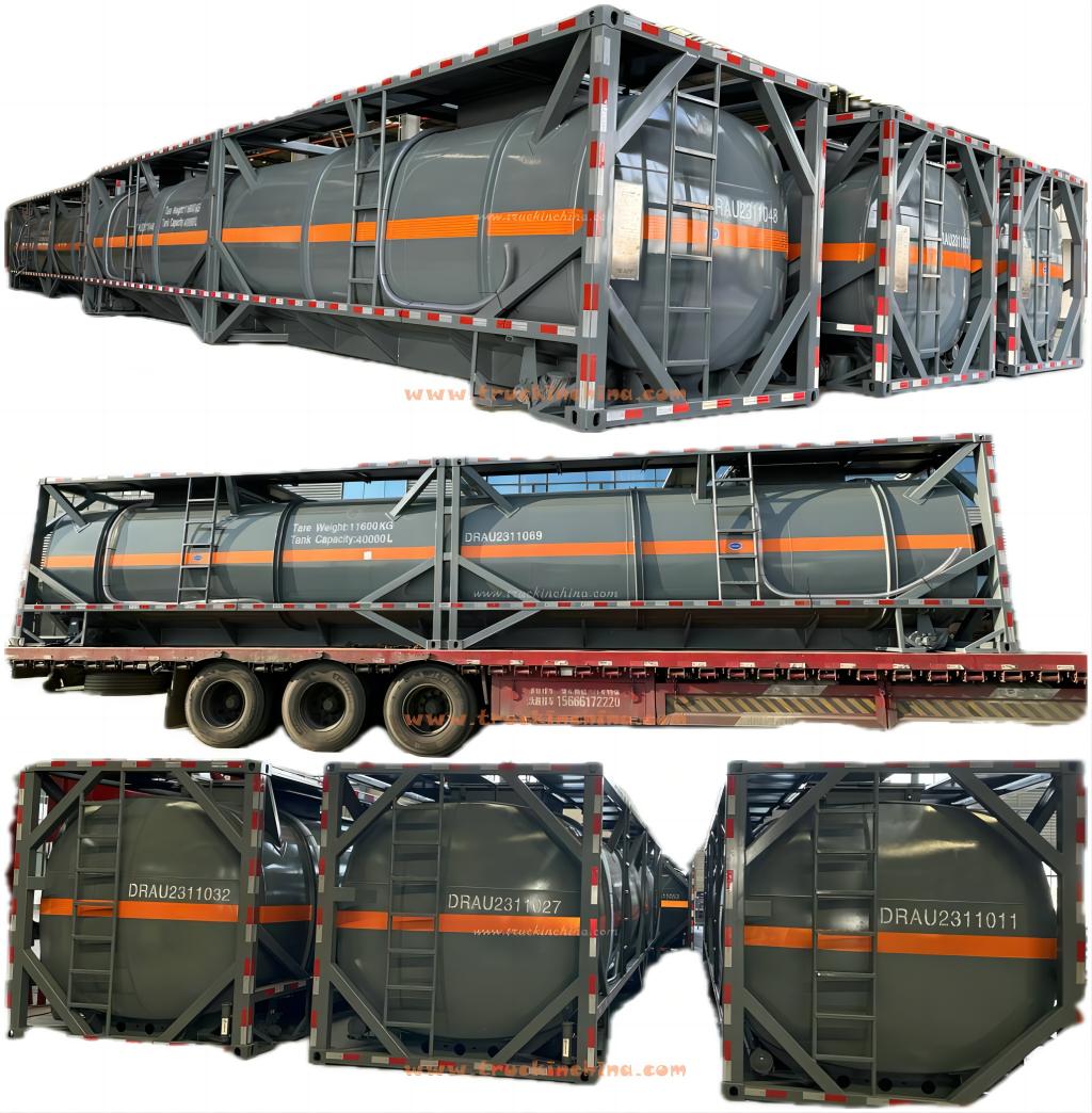 6 Units 40FT ISO Tank Container For Sulfuric Acid Hydrochloric Acid Road Transport to Kazakhstan