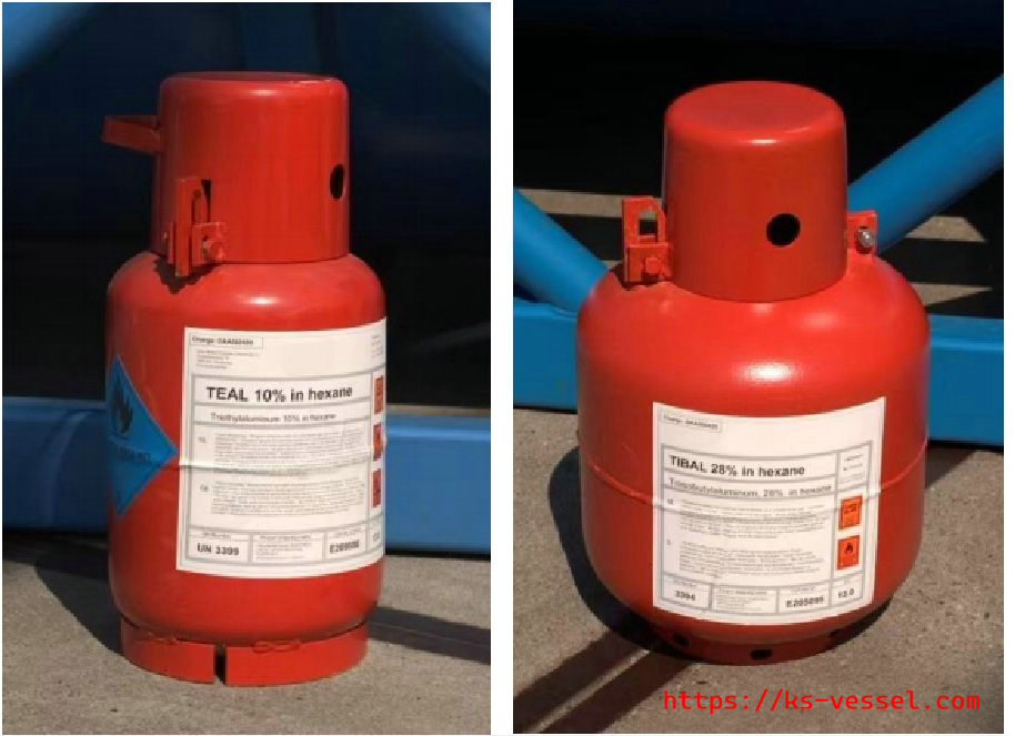 KSC-B B2 Cylinders Metal Alkyls And Organometallic Specialties TEAL TMA Cylinder For UN3394 UN3399 TIBAL Triisobutylaluminum B Type Container