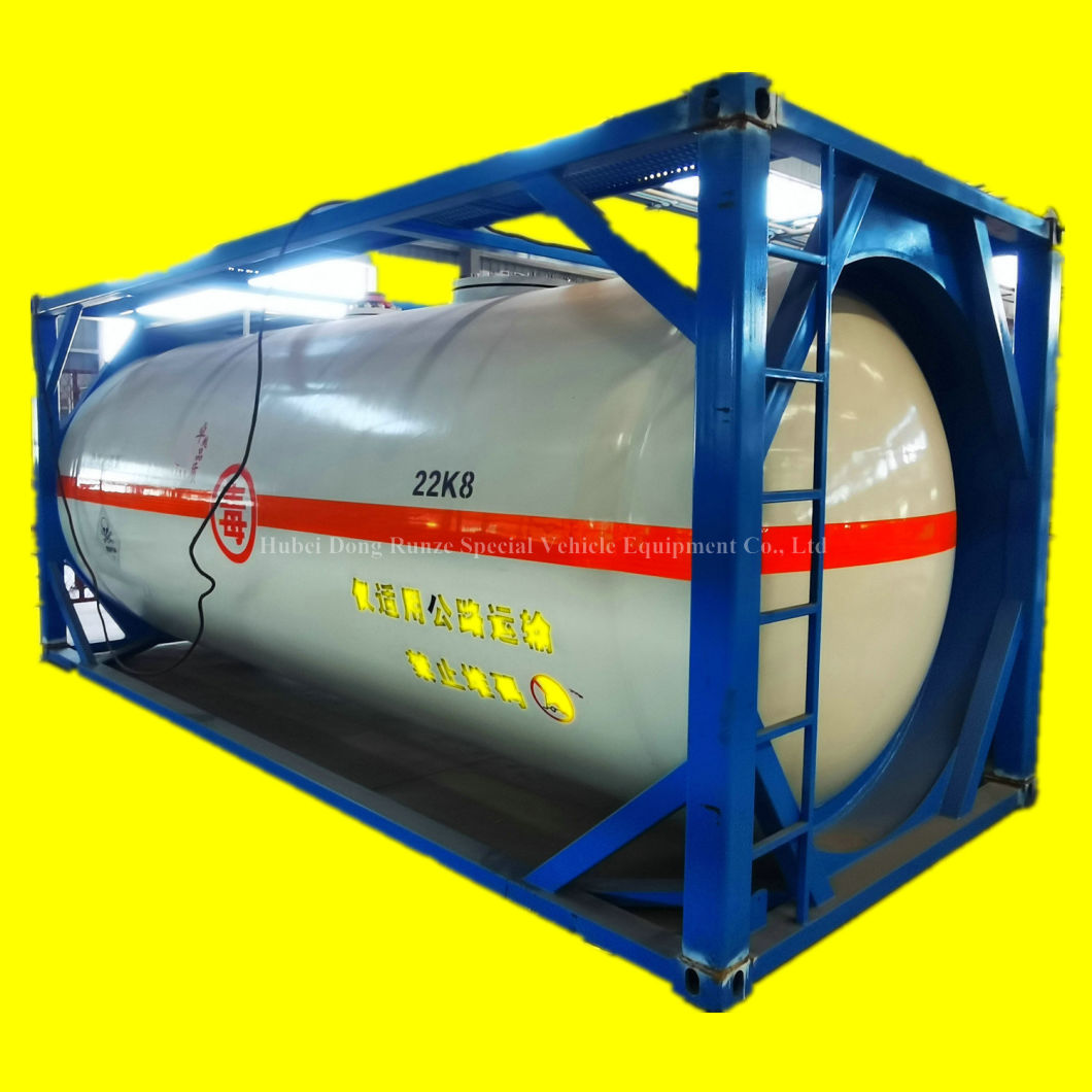 20 Feet 20-21cbm ISO Standard Liquid Chlorine Storage Transport Container Tank 27mt Cl2 Un1791 Pressure 1.95MPa