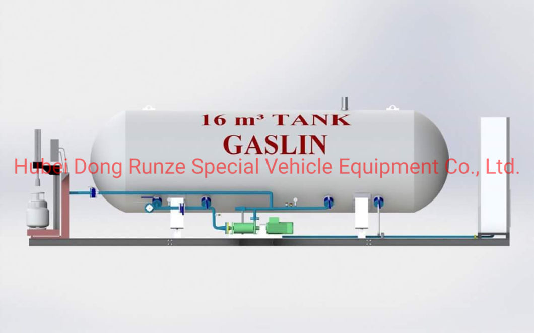 2.5t Mini LPG Skid-Mounted Station for Nigeria,5000 Liters Nigeria LPG Filling Plant,Small Africa Use LPG Tank,Africa Cooking Gas Cylinder Filling Propanstation