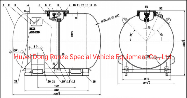 T21 Un Potable Teal Cylinder Factory Direct Sale Capacity 7490 Liters Un3394 3399/3392/3391