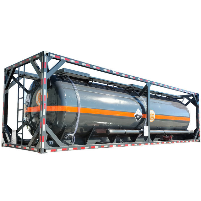 30FT Chemical Liquid Tank Container for Hydrochloric Acid HCl, Caustic Soda, Sulfuric Acid, Ferric Chloride Road Transport 