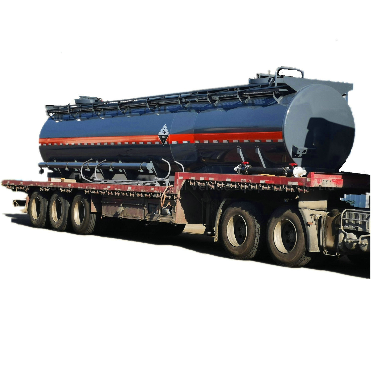 28KL PE Lined Tank SKD for Petrochemicals CorrosiveHydrochloric Acid HCl Sulphuric Acid Chemical Liquid Trailer Transport 