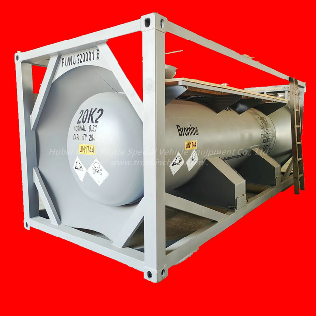  ISO 20FT T22 UN 1744 Portable Tank Container For 8.32m3 Bromine Br2 