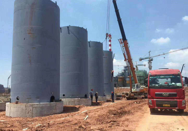 125 -150 Cbm Vertical Steel Lined Plastic (LLDPE) Storage Tank for HCl (max 35%) , Naoh (max 50%) , Naclo (max 10%) , H2so4 Chemical Liquid Corrosion Resistance