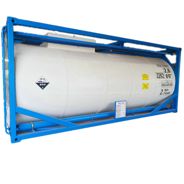ISO Standard 20FT T7 T14 LDPE PTFE Lined Tank Containers for Chemical Sulfuric Acid Hydrochloric Acid 