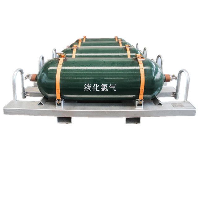 High Purity High Pressure Gas Cylinder for Liquefied Chlorine Gas Cl2 Skid Storage Transport 440L, 470L Pressure 16.6MPa