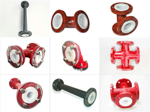  Chemical Resistant Steel Lined PE (PTFE / PP /PO) Pipe Elbow Tee Fittings 