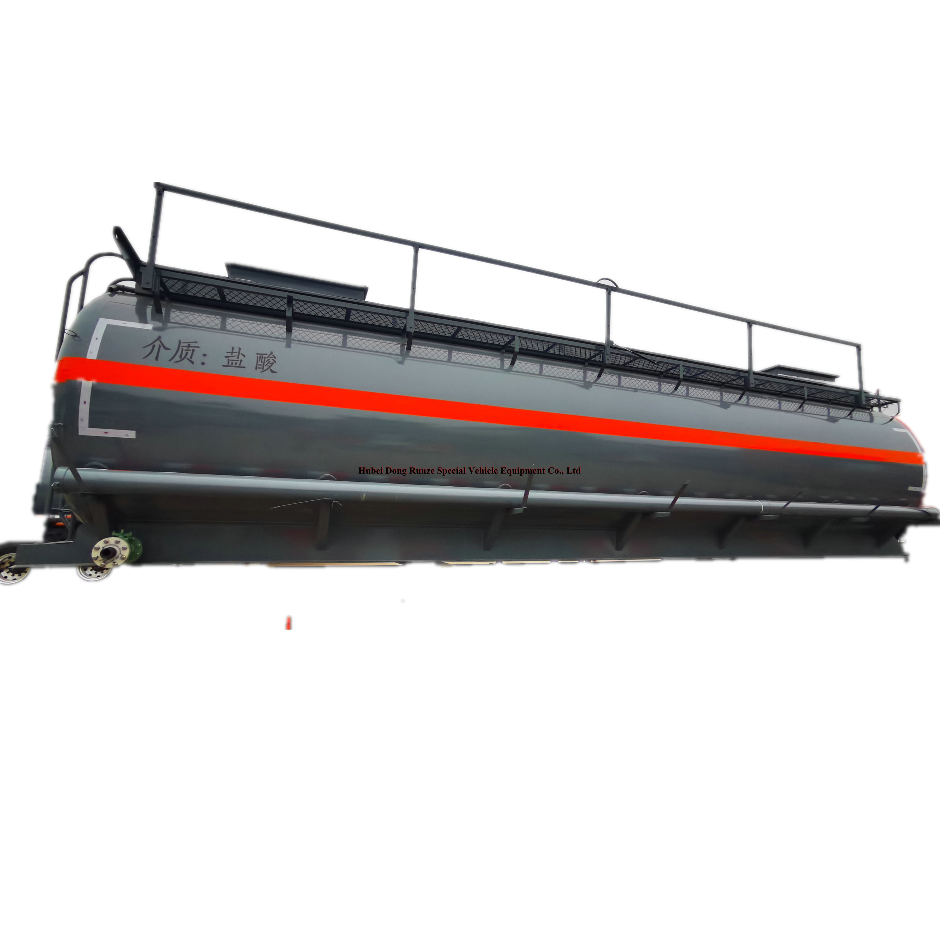 Customize 25m3 PE PTFE Lined Chemical Tank Body for Hydrochloric Acid Trailer Transport 