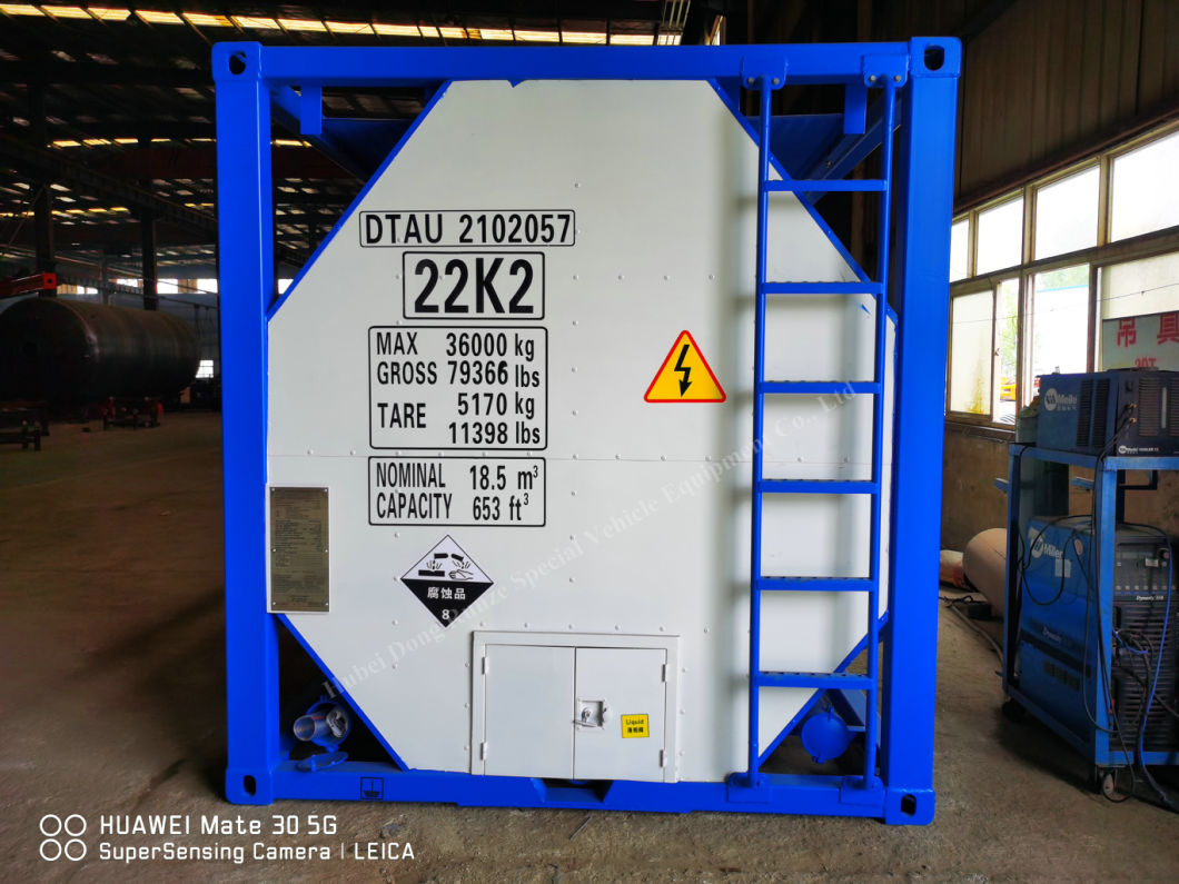 20feet T7 Portable Un1830 Class 8 Corrosive Acidic Liquid ISO Tank Containers (Lined PE Tanks)