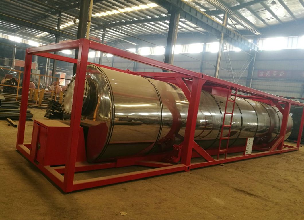 40FT Sulfur ISO Tank Container (Insulated Cladding Stainless Steel 316L Tank for Liquid Molten Sulfur Transport Storage)