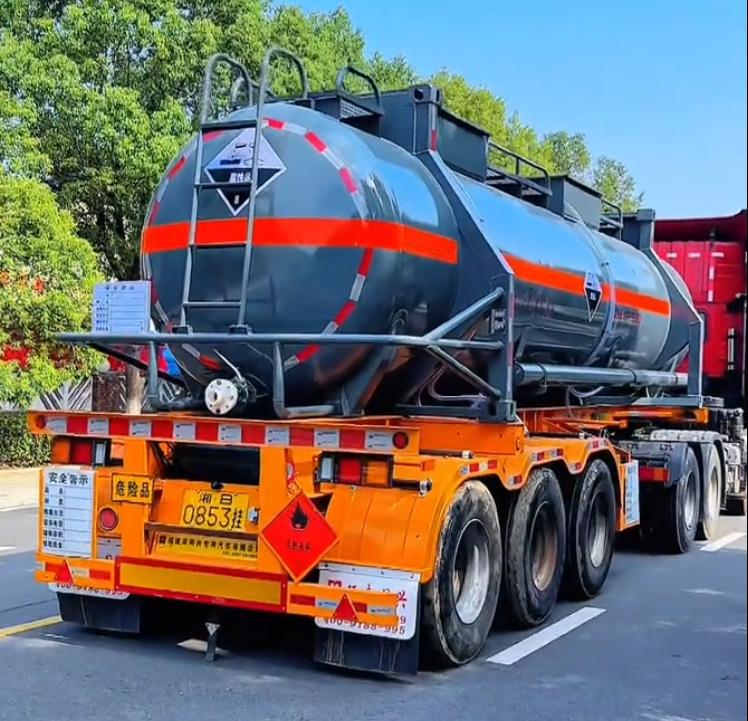 Customized T14 ISO Tank LDPE Lined 16mm-20mm for Transport Hydrochloric Acid, Sulphuric Sulfuric Acid 98% 19KL