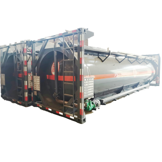 24~26kl Hydrochloric Acid ISO Tank PE Lined 30FT Mounted with Acid Pump Top Loading Pipe 