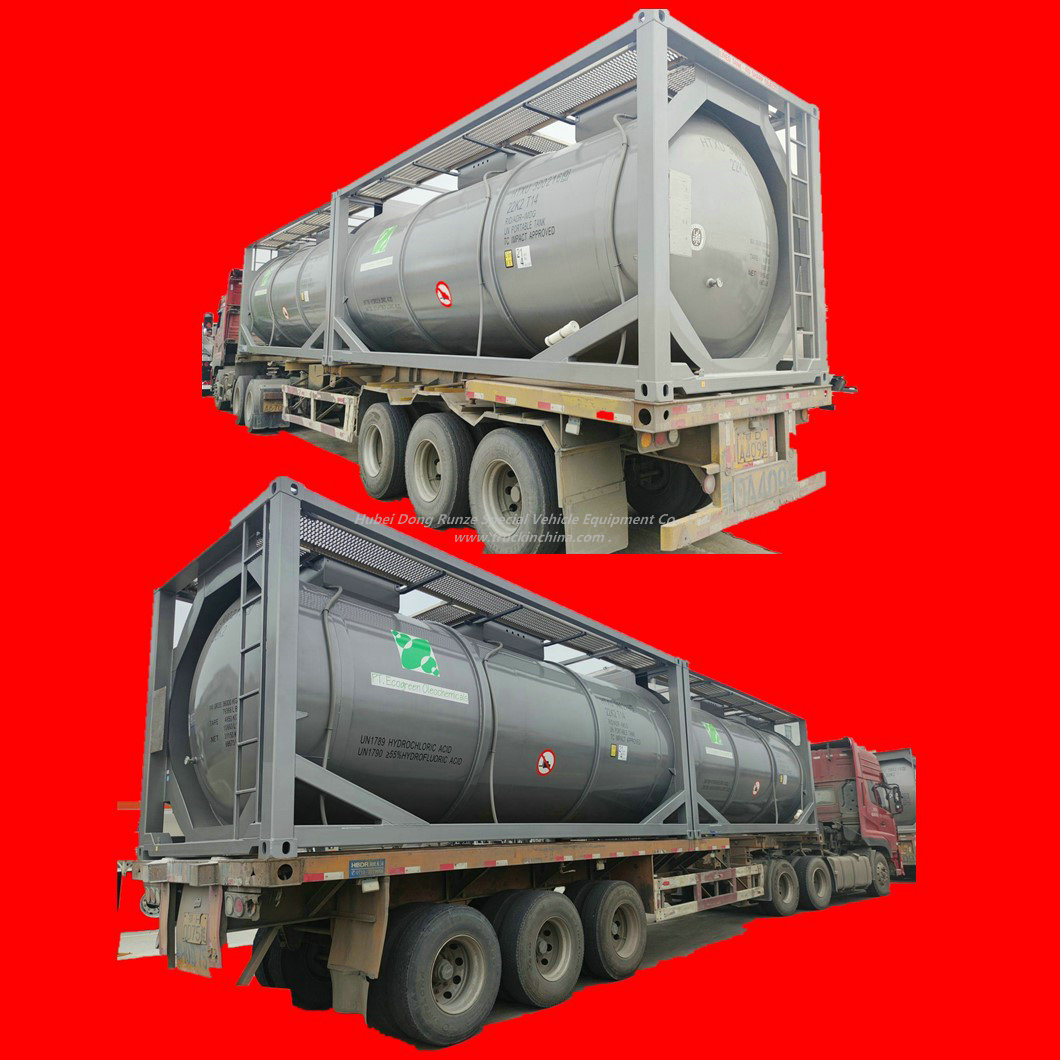 T14 Isotanks for HCl Hf Acid Gas Transport 21kl Lined Un Portable 20feet ISO Tank Containers (UN1789, UN1790)