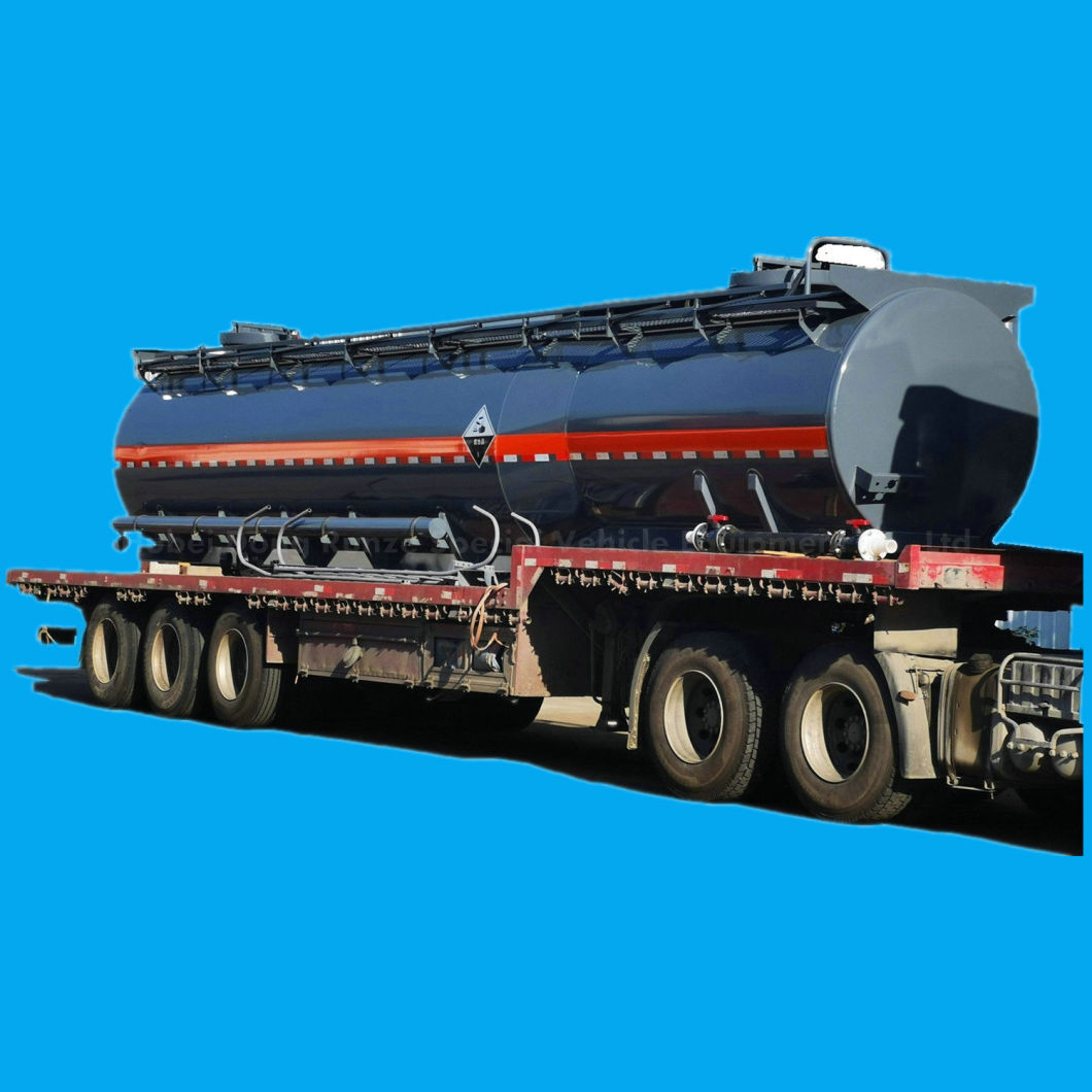 LDPE Lined Petrochemicals Corrosive Acid Chemical Liquid Transport Hydrochloric Acid HCl Sulphuric Acid Tank Trailer SKD Tank 28000liters