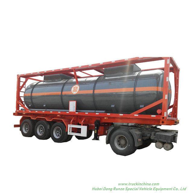  30FT Steel Lined PE Chemical Liquid ISO Tank Container for Road Transport for HCl , Naoh , Naclo, H2so4 Acid 