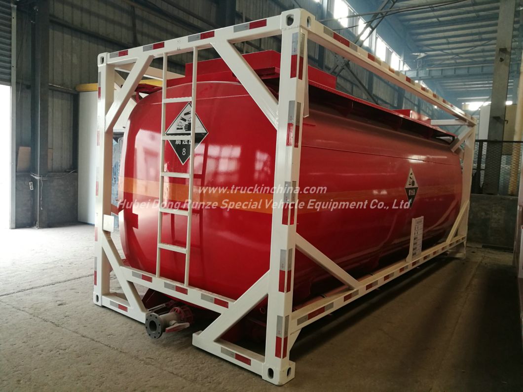 Custermizing 20FT Portable ISO Tank Container For Acid Hydrochloric Acid ,Sodium Hypochlorite,Hydrofluoric Acid ,Sodium Hydroxide (LDPE Lined Tank Container)20K