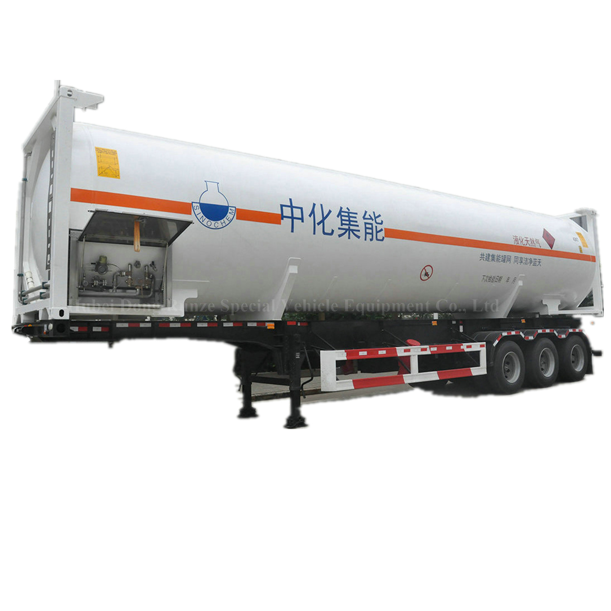 Truck Trailer Mounted T75 Cryogenic Liquid Gas Tank 45.5m3 for Natural Gas Transport