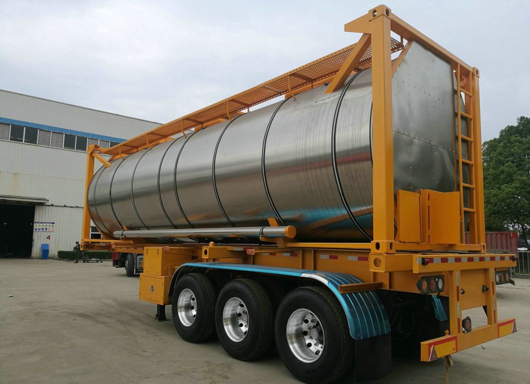 Phosphoric Acid Tank Container Swap Tank Insulated with Stainless Steel Steam Heating Pipe (Road Transport by 30FT ISO Container Trailers)