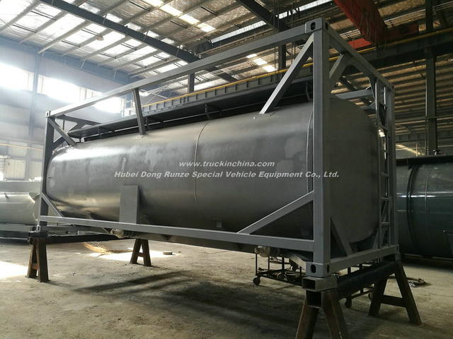 PE Lined 20FT ISO Tank Container for HCl , NaOH , NaCLO , PAC ,H2SO4 ,HF ,H3PO,NH3. H2O,H2O2