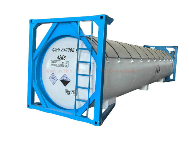 40FT T50 ISO Tank Container for Anhydrous Liquid Ammonia UN1005 Liquid Nh3 Transport