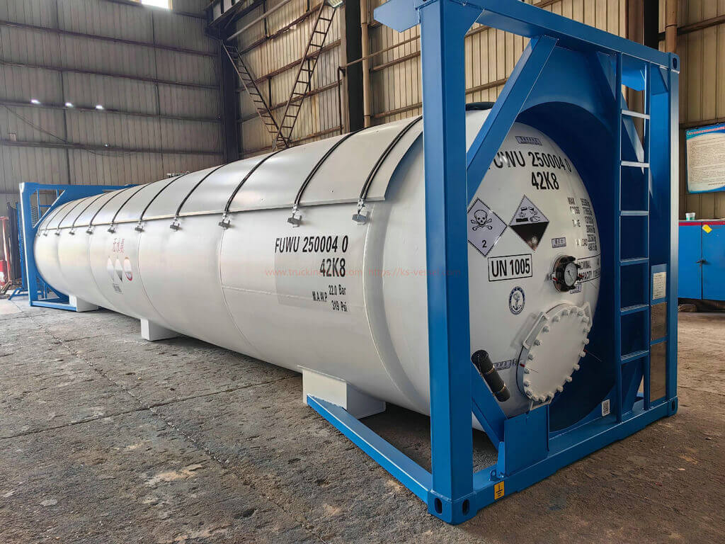 40ft ISO T50 Tank Container for UN 1005 Anhydrous Ammonia Hazardous Materials (4)