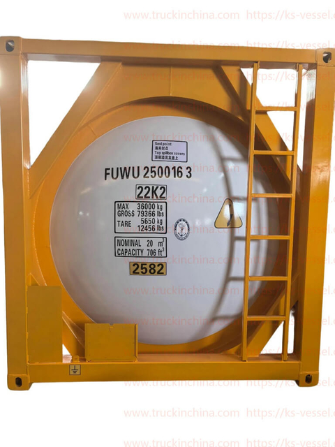  20ft T14 PE Lined 22k2 ISO Tank Container for UN2582 Ferric Chloride Solution 20KL