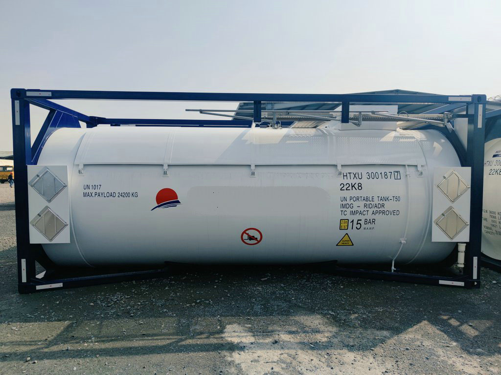 20FT T50 Liquid Chlorine ISO Tank Container BV and ASME U2 Stamp