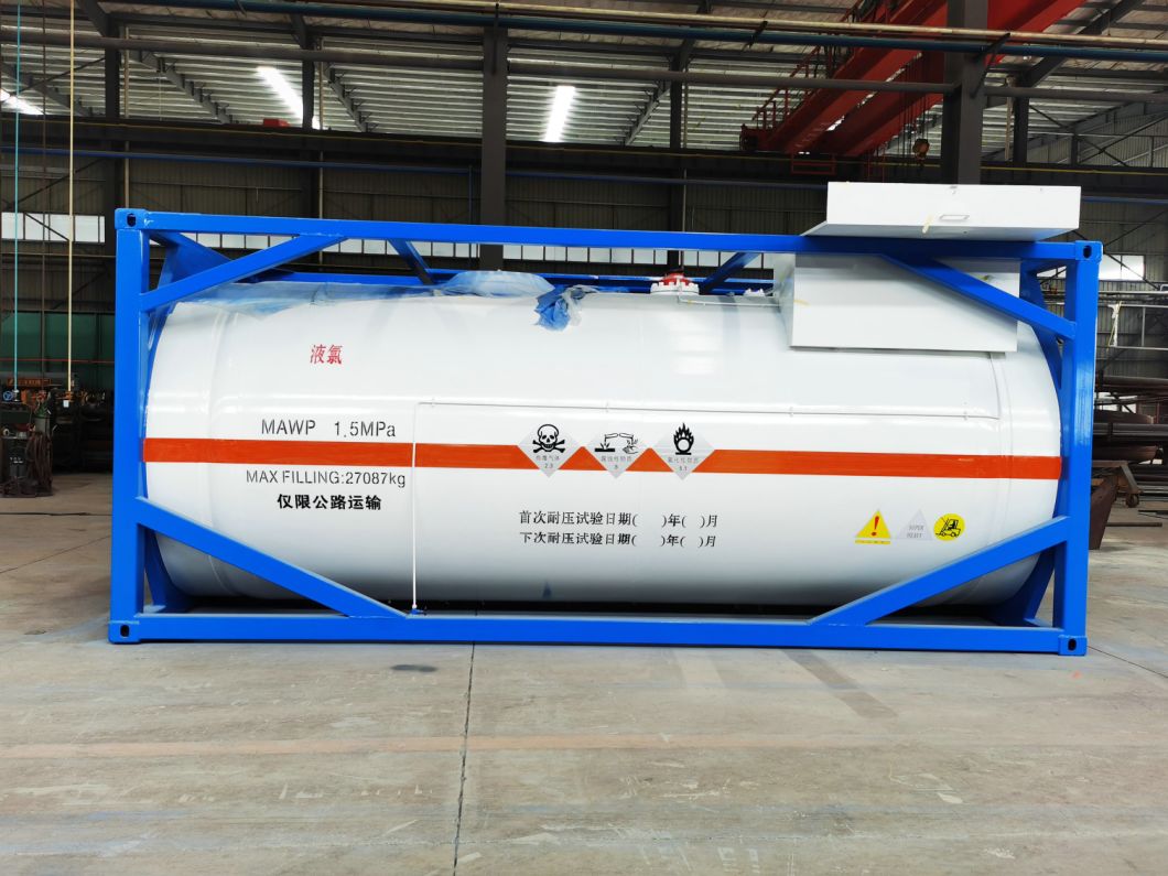 T50 Gas Transport Storage Liquid Chlorine ISO Tank Container 22K8 (UN1017 Portable Tank)