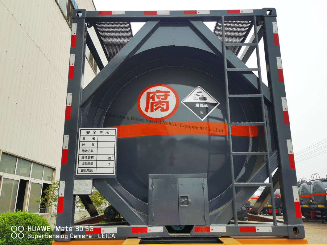 20FT Road ISO Tank Container for Trailer Transport Chemical Acid (HCl, H2SO4, HNO3 50%, FeCl3)