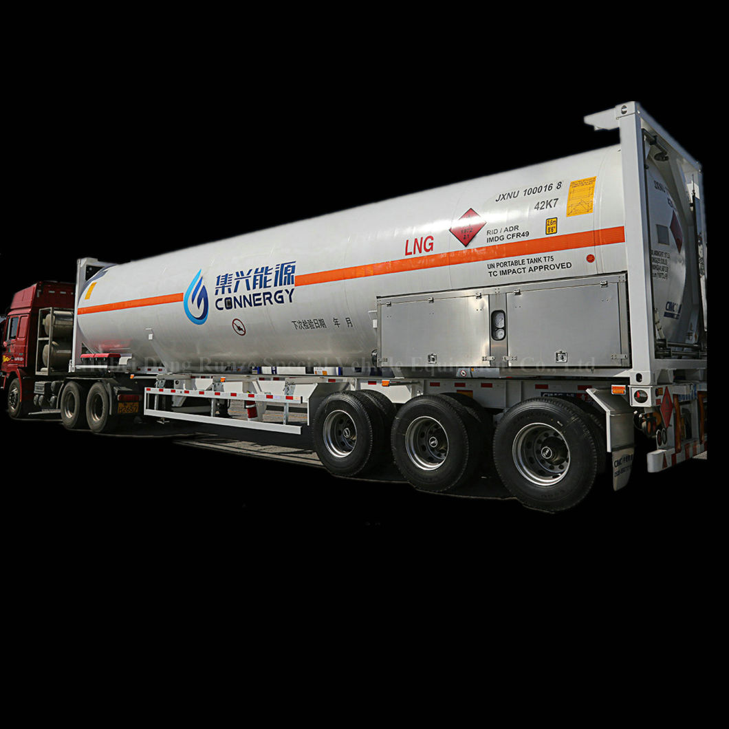 T75 Un Portable Cryogenic Liquid Tank Container (Side Door 110Psi 40FT ISOTANK for Cryogenic Liquid Gas LIN\LOX\LAr\LNG\LC2H4\LN2O)