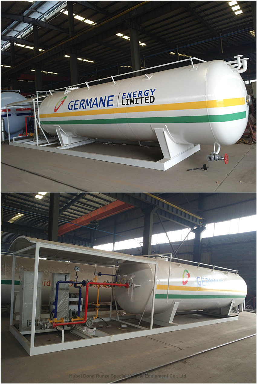 25000liters LPG Filling Plant with Two Dispenser for 12 Tons LPG Cooking Gas Cylinder Filling Station Skid Mounted Tank of Easy Transport