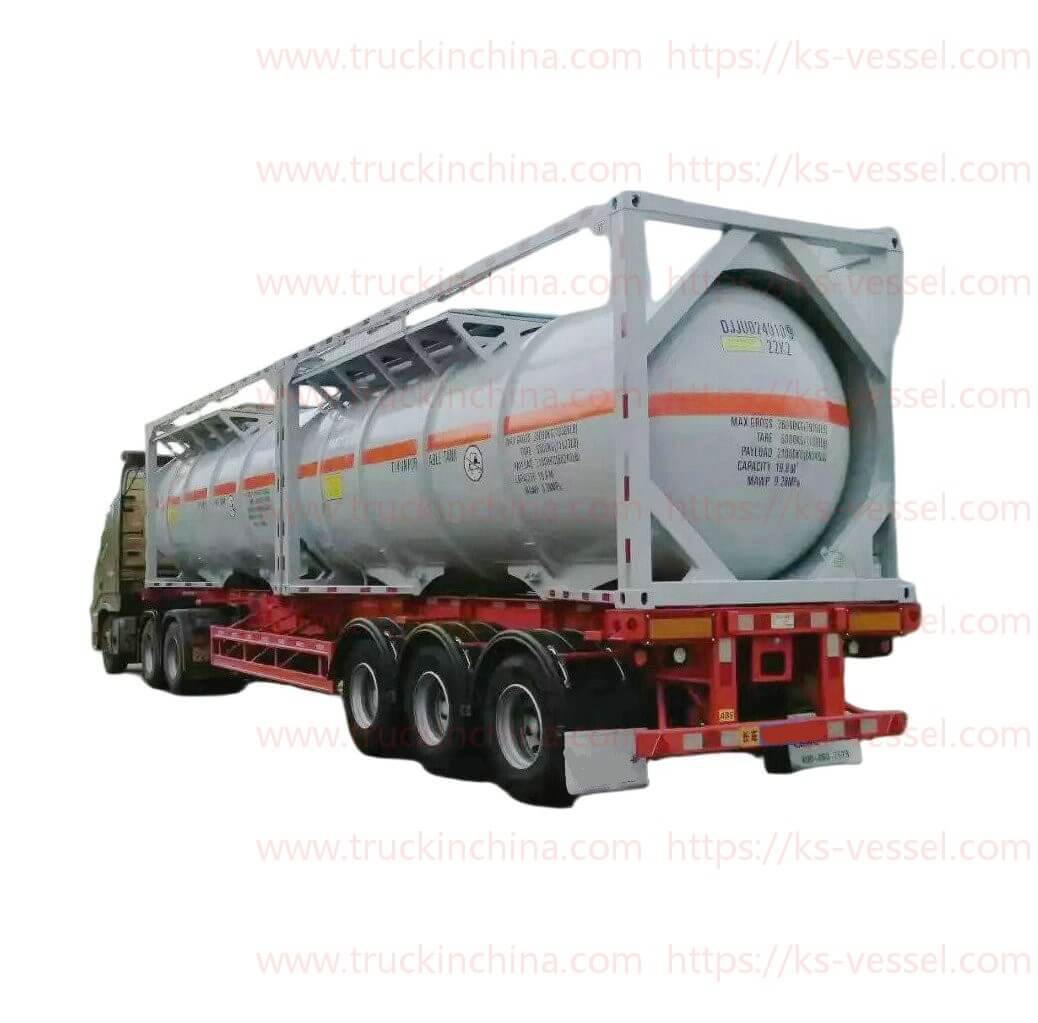  20ft CCS Certified T14 PE Lined UN Portable Tank 19.8KL for Chemical Liquid HF Hydrochloric Acid, Sulfuric Acid Container Transportation 