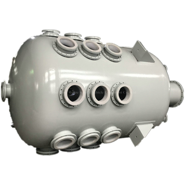 Customized PE Lining Steel Lined Plastic Concentrated Sulfuric Acid Hydrochloric Acid Storage Tank Mulit Holes Chemical Mixing 10m3