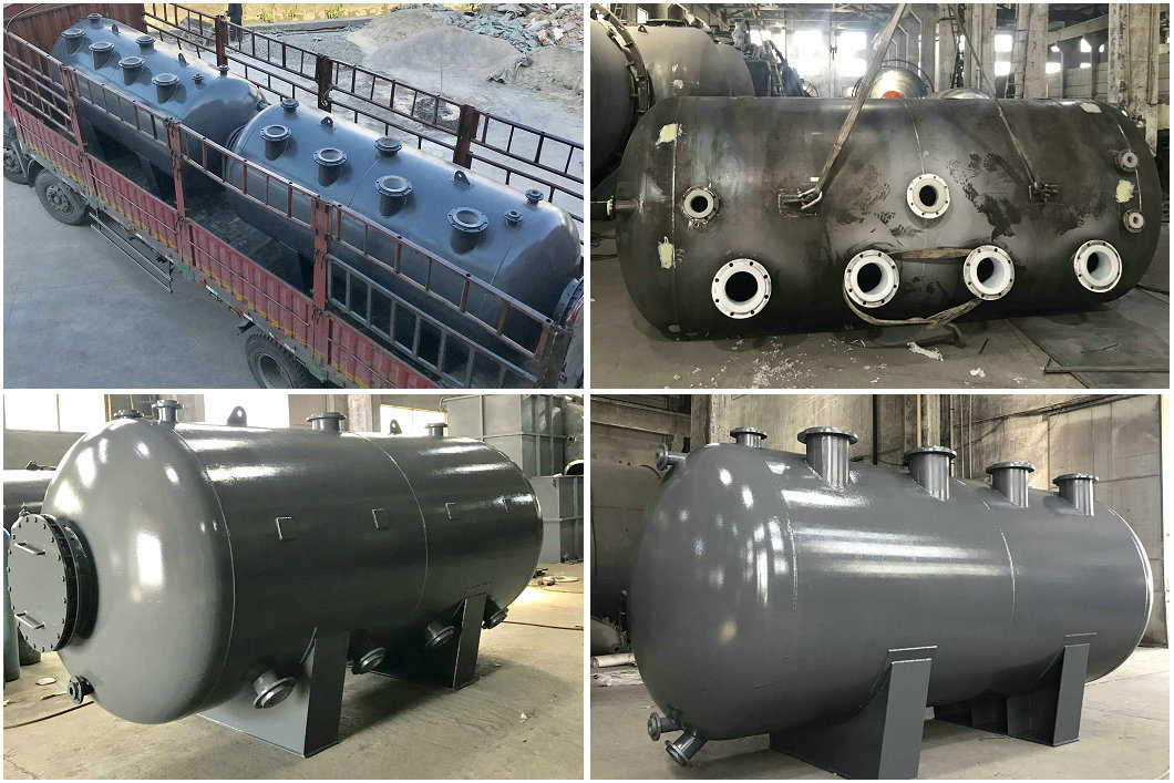 Horizontal Steel Lined Plastic LLDPE Hydrochloric Acid Sulfuric Chemical Storage Lining PE Liner Tank 6500liters