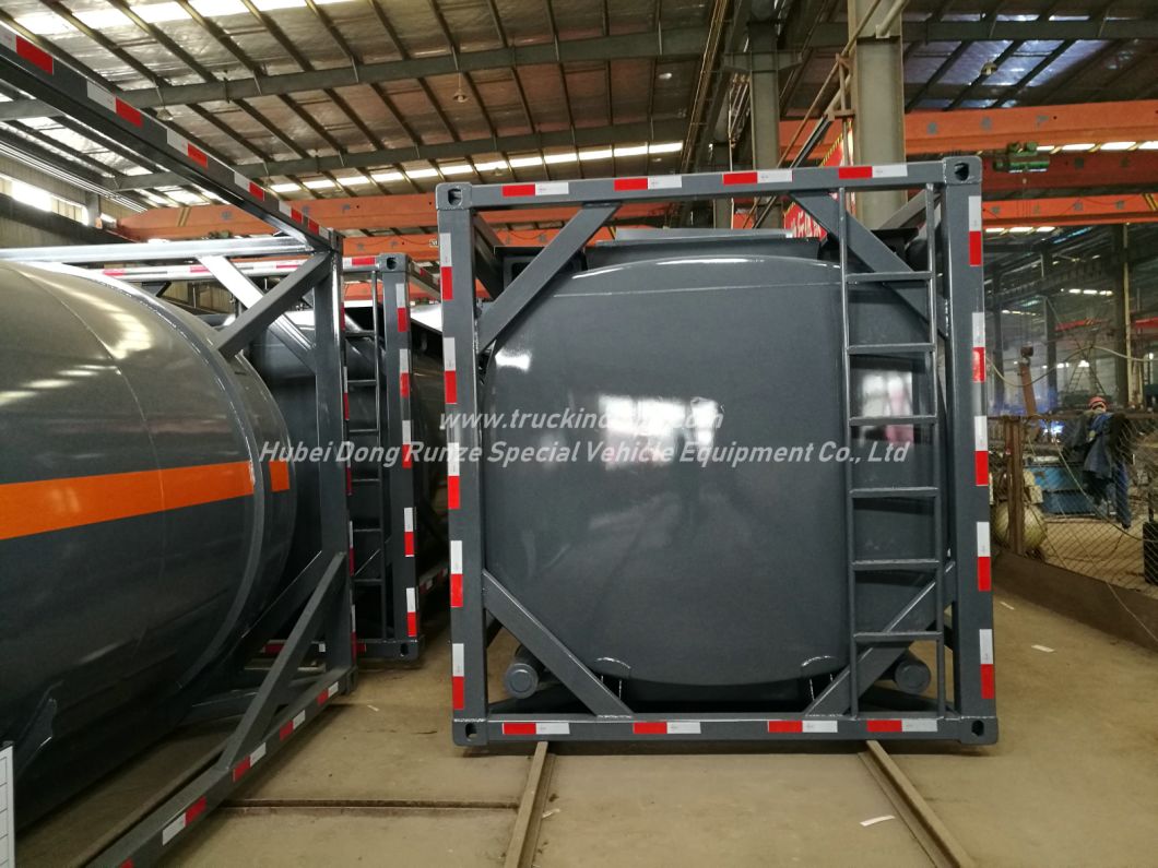Hydrochloric Acid Solution ISO Tank Container 20FT Frame Locks Customized with Top Loading Pipes for 35% HCl, Naoh (max 50%) , Naclo (max 10%) , H2so4
