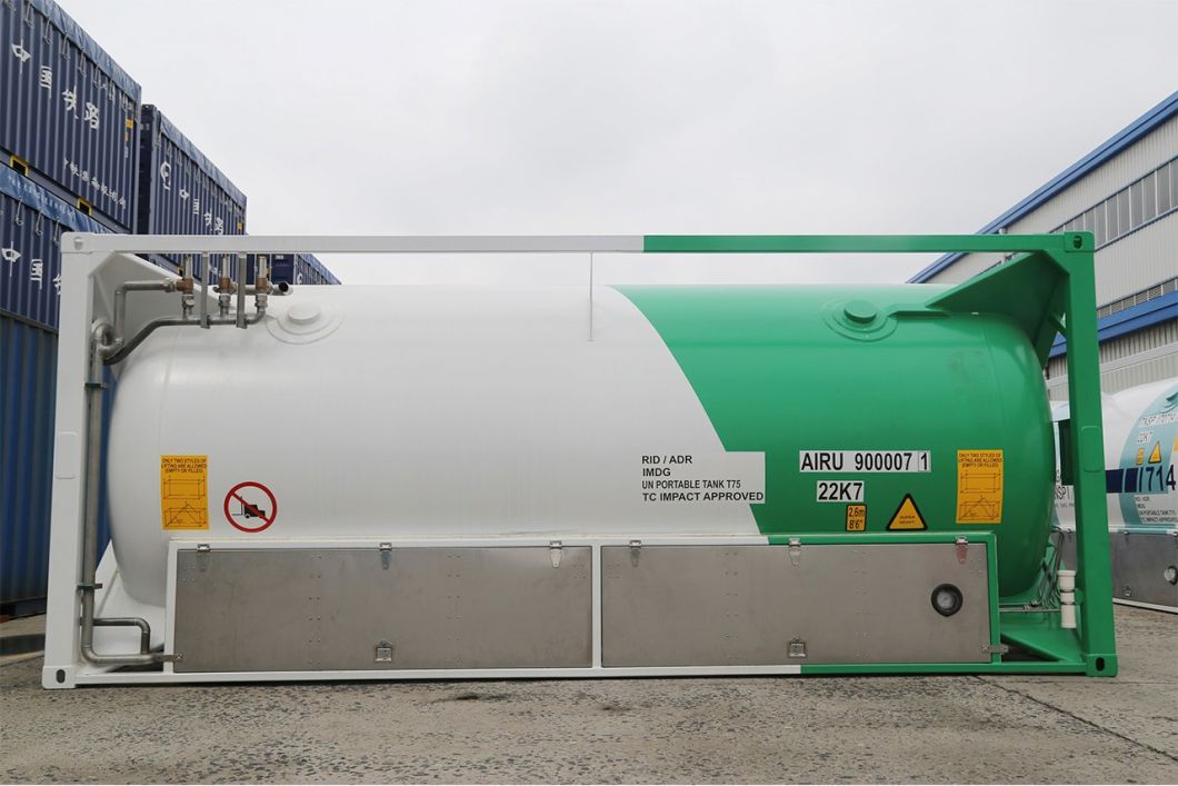 20FT ISO Refrigerated Liquid Tank for Cryogenic Liquefied Natural Gas (LNG) , Liquid Nitrogen (Ln2) , Liquefied Ethylene (LC2H4) and Liquefied Ethane (LC2H6)