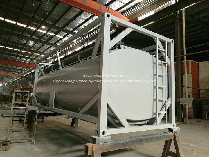 20FT ISO Tank Container 18 -21CBM HCl (max 35%), NaOH (max 50%), NaCLO (max 10%), PAC (max 17%),H2SO4(60%,98%) ,HF ( 48%),H3PO4 (10%-85%),NH3. H2O,H2O2 (30%)etc