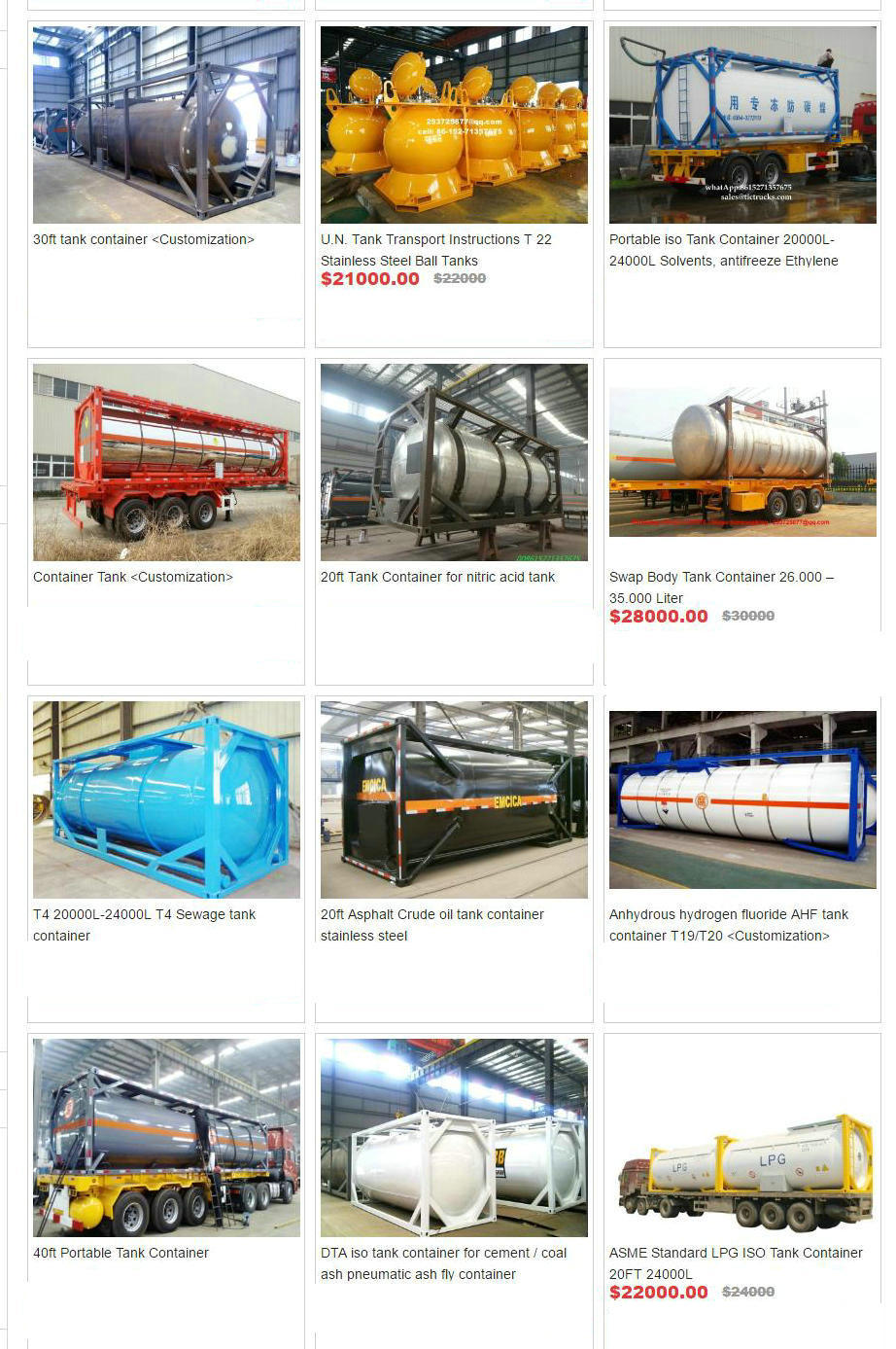 30FT ISO Tank Container for Road Transport LPG Gas Propane, Liquid Sulfur Dioxide, Lquid Gas, Isobutane, Dimethyl Ether 30cbm