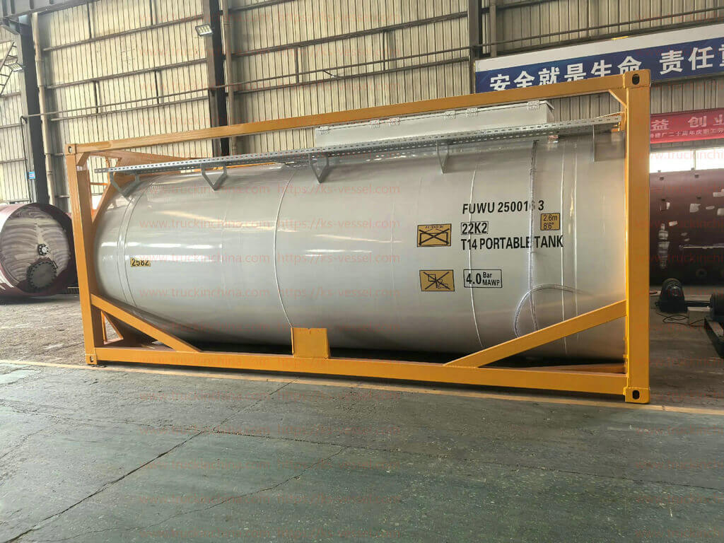 20ft 22k2 T14 UN 2582 Ferric chloride solution ISO Tank PE Lined Container (6)