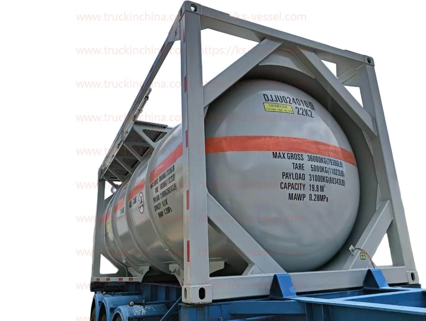  20ft CCS Certified T14 PE Lined UN Portable Tank 19.8KL for Chemical Liquid HF Hydrochloric Acid, Sulfuric Acid Container Transportation 