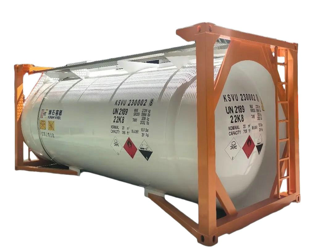 20FT 22K8 ISO Tank Container for Electronical Grade DCS,STC ADR UN 2189 Electronic Grade Dichlorosilane Cl2H2Si T20 T21 T22 Chemical UN Portable Tanks