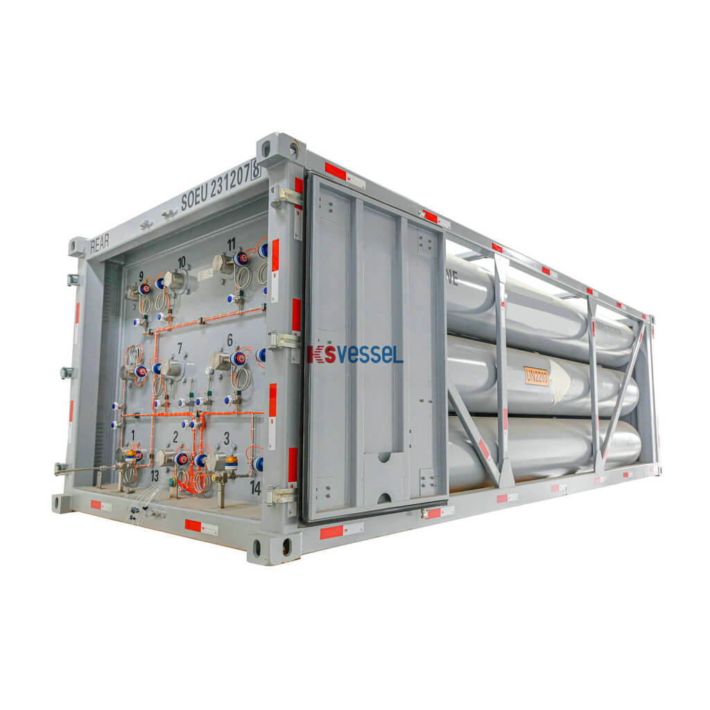 20FT ISOTank Bundle Tube Container for UN 2203 Silane 99.9999% Purity SiH4 Gas Electronic Grade