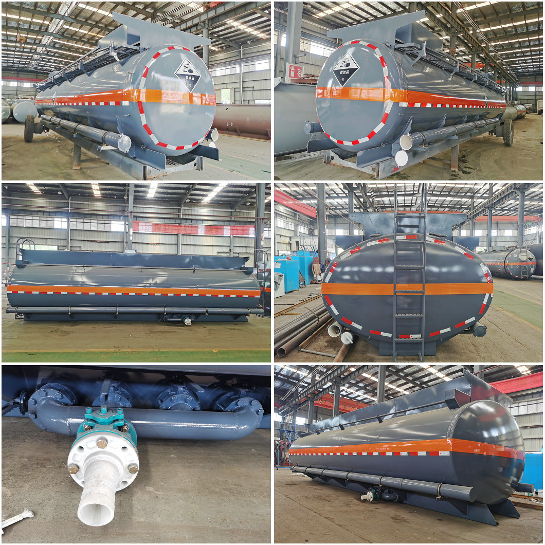 Corrosive Liquid Tank Truck Body SKD Steel Lined Tank 14mt-18mt for Lorry Chassis Transport