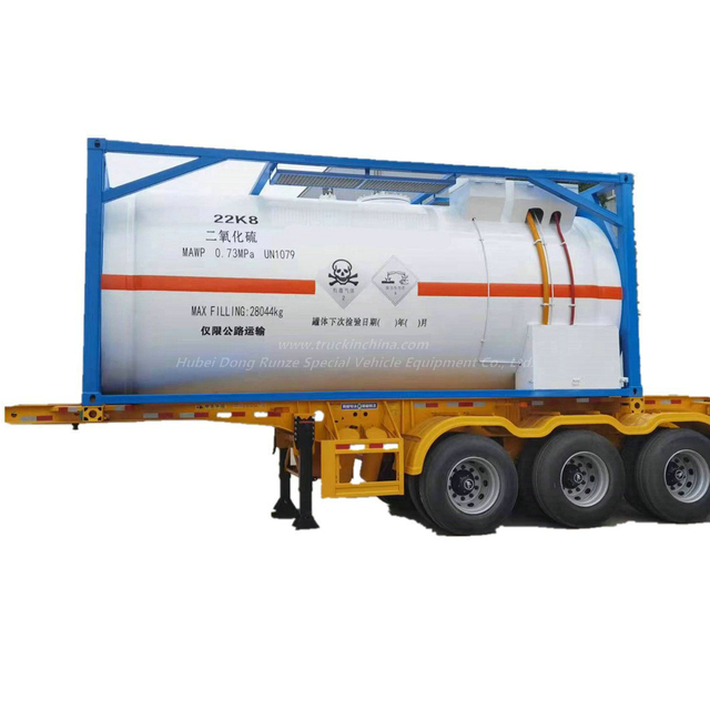 20FT ISO Tank Container for Sulfur Dioxide So2 / Un 1079 Road Transport 