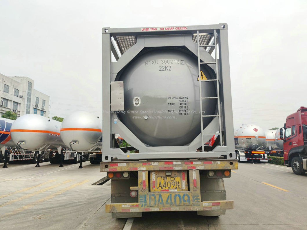 T14 Isotanks for HCl Hf Acid Gas Transport 21kl Lined Un Portable 20feet ISO Tank Containers (UN1789, UN1790)