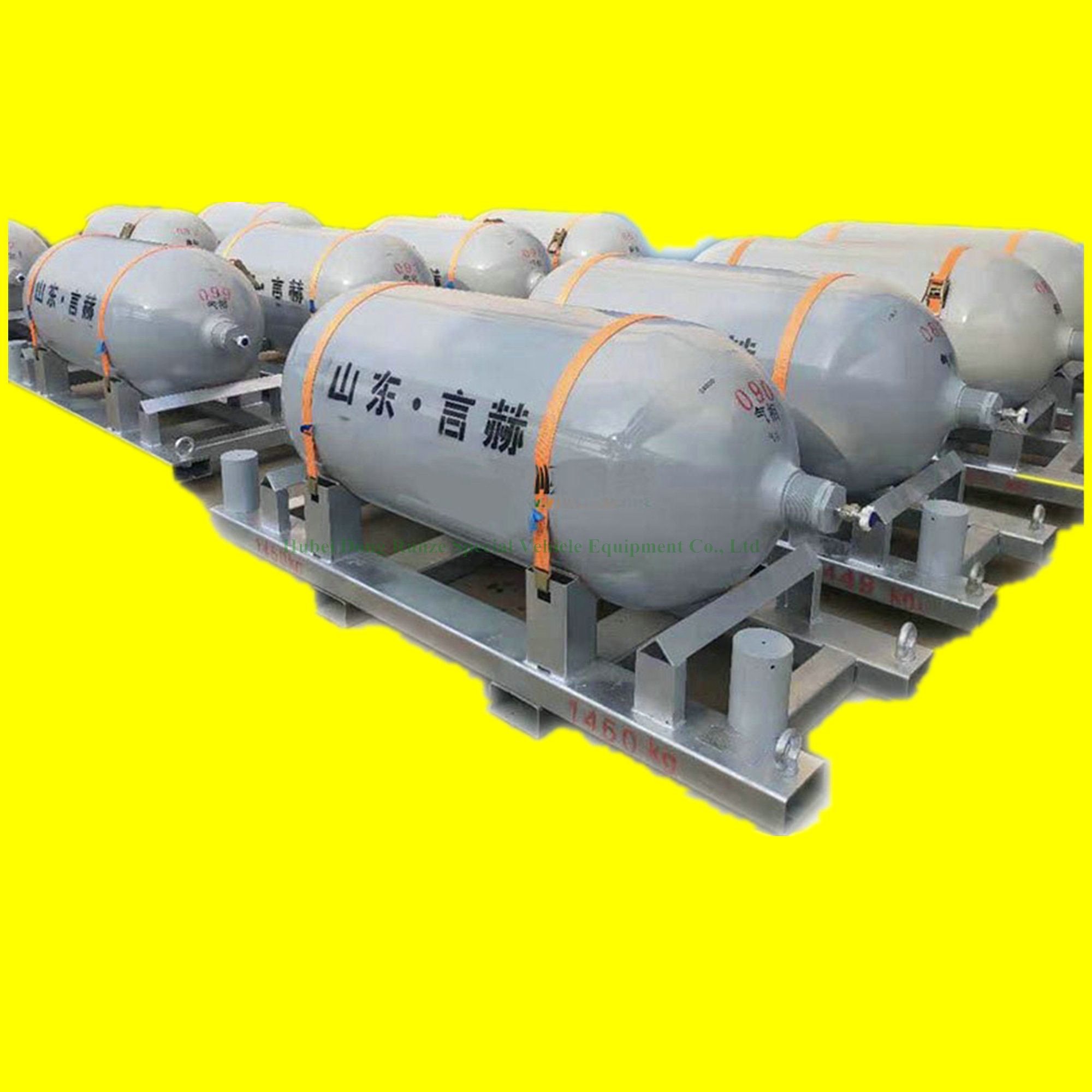 High Purity High Pressure Gas Cylinder for Liquefied Chlorine Gas Cl2 Skid Storage Transport 440L, 470L Pressure 16.6MPa
