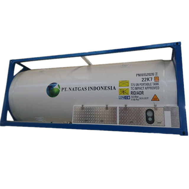 T75 Offshore Cryogenic Tanks Portable Tanks 20FT for Liquid Oxygen Liquid Nitrogen Liquid Argon C02 LNG Storage
