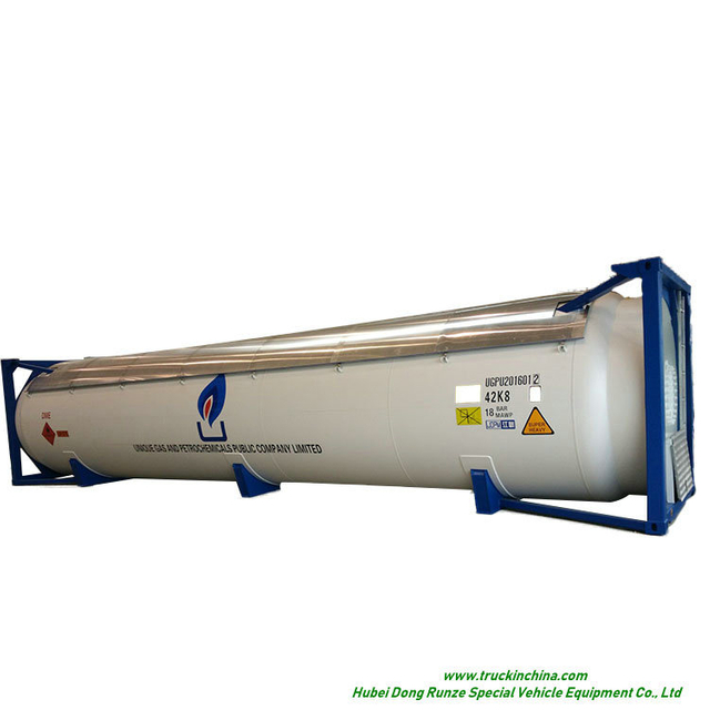 LPG ISO T50 Tank Container 20FT, 30FT, 40 FT Portable or Road Trannsport Un1075 (DEM, Isobutane, cooking gas) 24kl, 42kl
